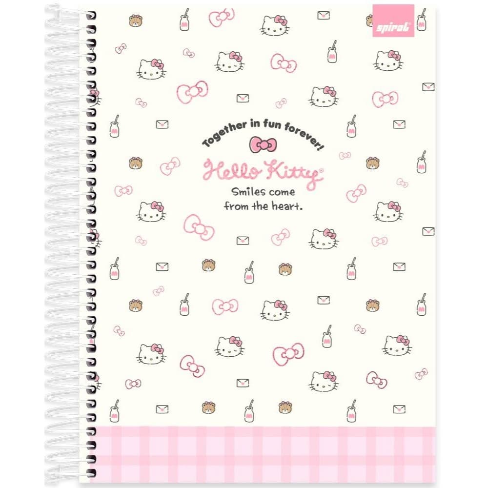 Caderno Universitário Capa Dura 10 Matérias, 160 Folhas, Hello Kitty