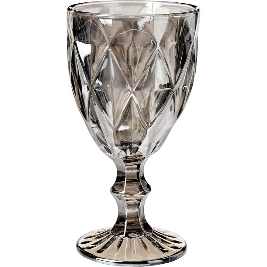 Taça de Vidro para Água Diamond 325ml – Rose Gold e Cinza Grafite | Lyor