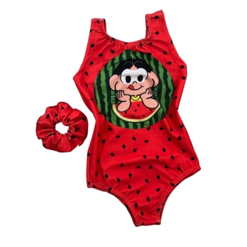 Maiô de Menina Body Personagem Infantil Bebê Biquini Criança Tiara maio Menina