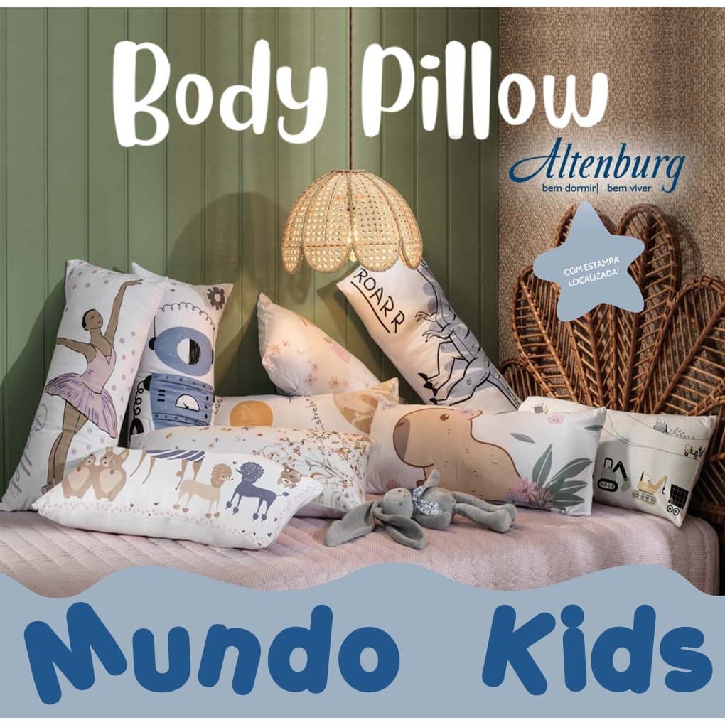 Travesseiro Body Pillow Infantil Altenburg 30x65cm + Fronha