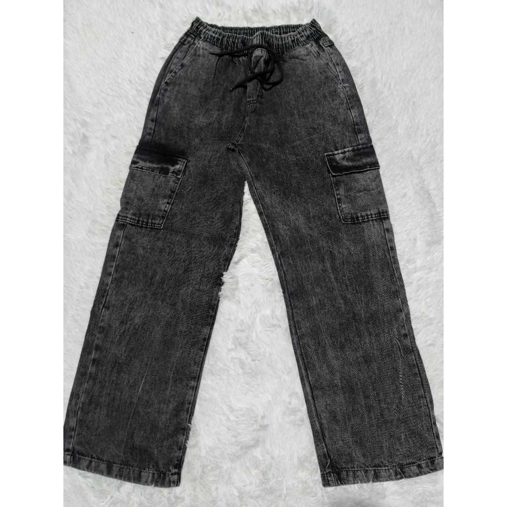 Calça Masculina Cargo Jeans  Bolso Lateral
