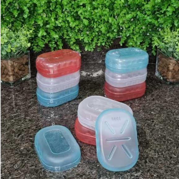 KIT c/ 3 SABONETEIRA DE PLASTICO CORES TRANSLUCIDAS VARIAVEIS
