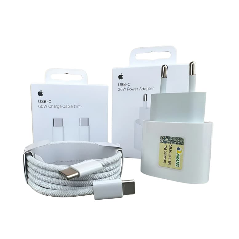 [Carregador completo] USB-C Compatível iPhone 15, 15 Pro, 15 Pro Max e 16, 16 Pro, 16 Pro Max, 17, 17 Pro, 17 Pro 20W