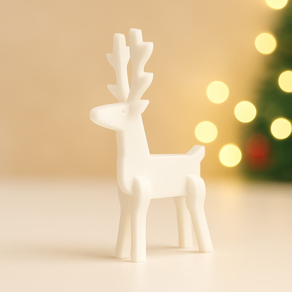 Quebra Cabeça 3D Miniatura Rena Decoração Natal Minimalista Monte Você Mesmo - Diversão Natalina