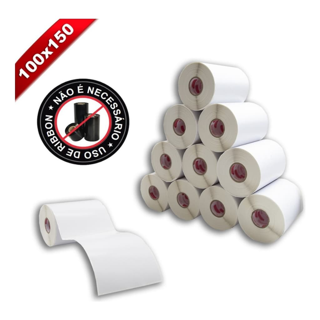 20 Rolos Etiqueta Termica 10x15 Plp Mercado Livre Shopee Zebra Elgin 2.000 Etiquetas E-commerce
