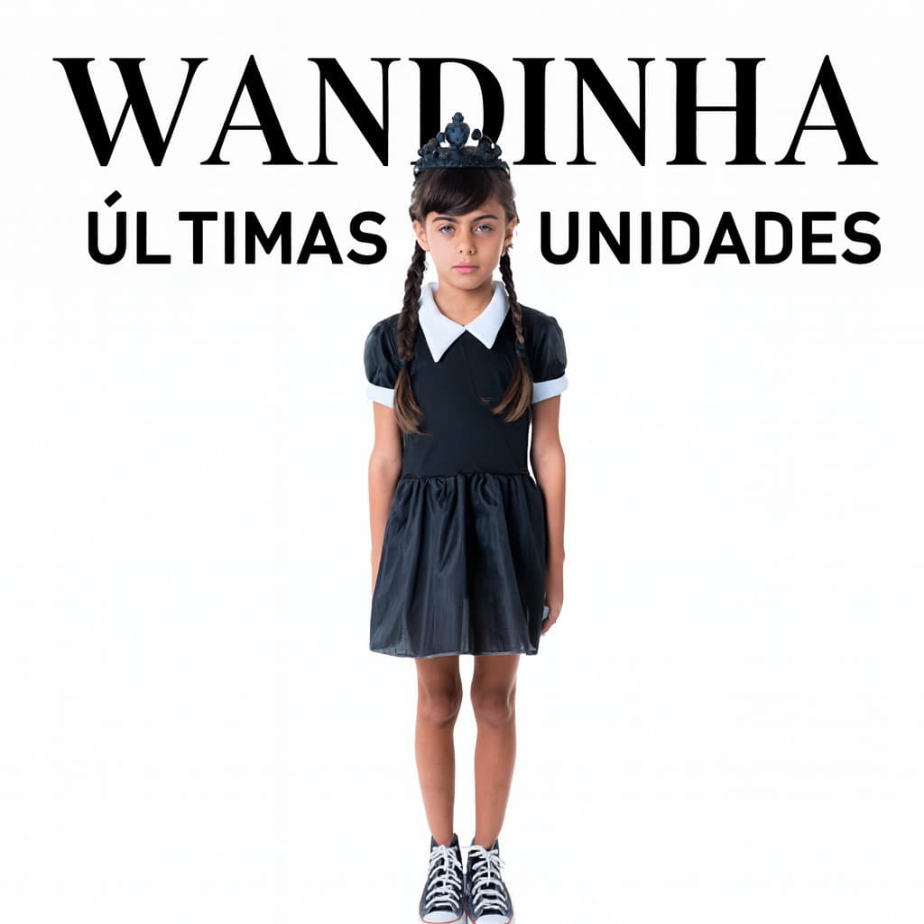Fantasia Infantil Wandinha Família Addams – Halloween, Carnaval, Festa Temática