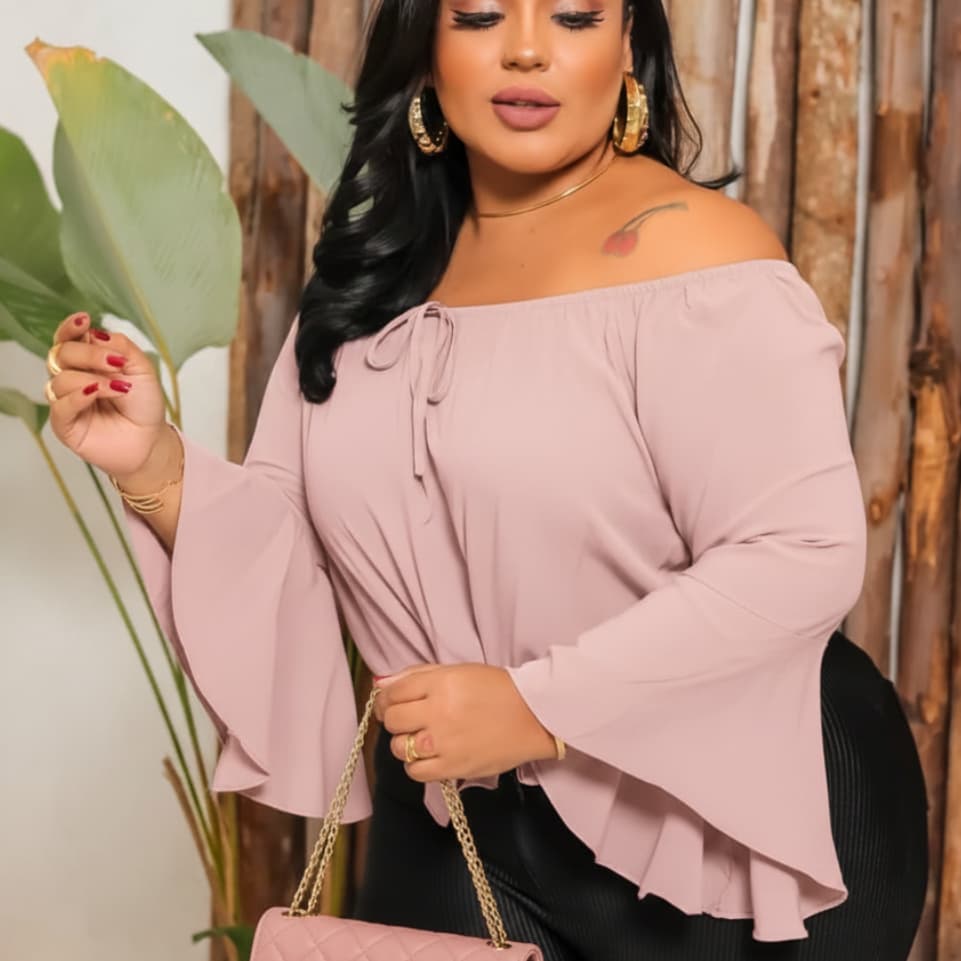Blusa Plus Size Social Ombro a Ombro: Conforto e Estilo para Todas as Ocasiões!