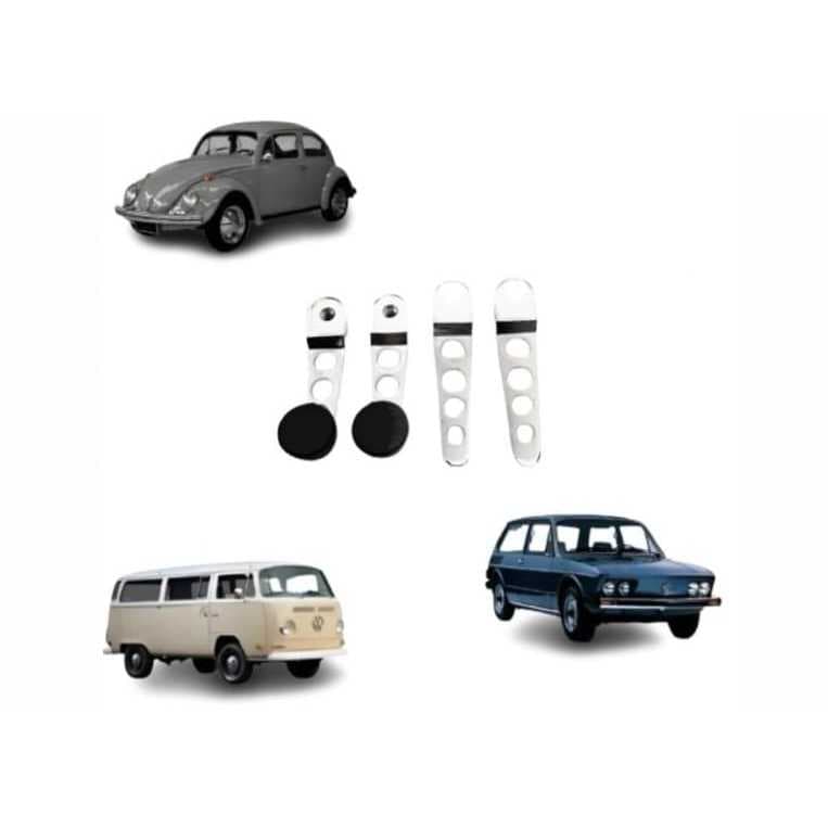 KIT Manivela e Maçaneta interna Metal  Fusca /Kombi modelo Sport Cromada