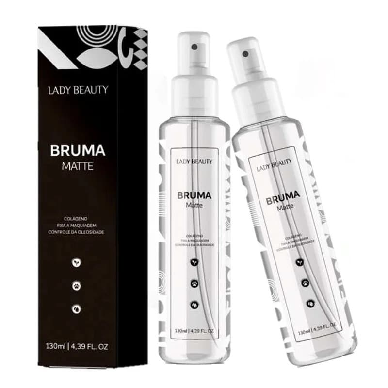 BRUMA FIXADORA MATTE LADY BEAUTY - Controle de Oleosidade, Acabamento Aveludado e Longa Duração (130ml)