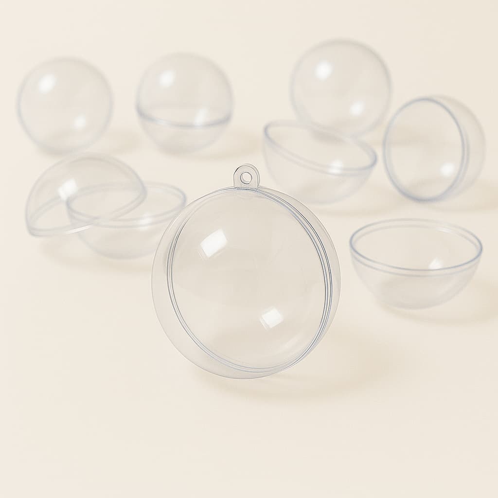 Kit 40 unidades -Esfera Acrílica Divisível 6,5 cm para Artesanato e Lembranças