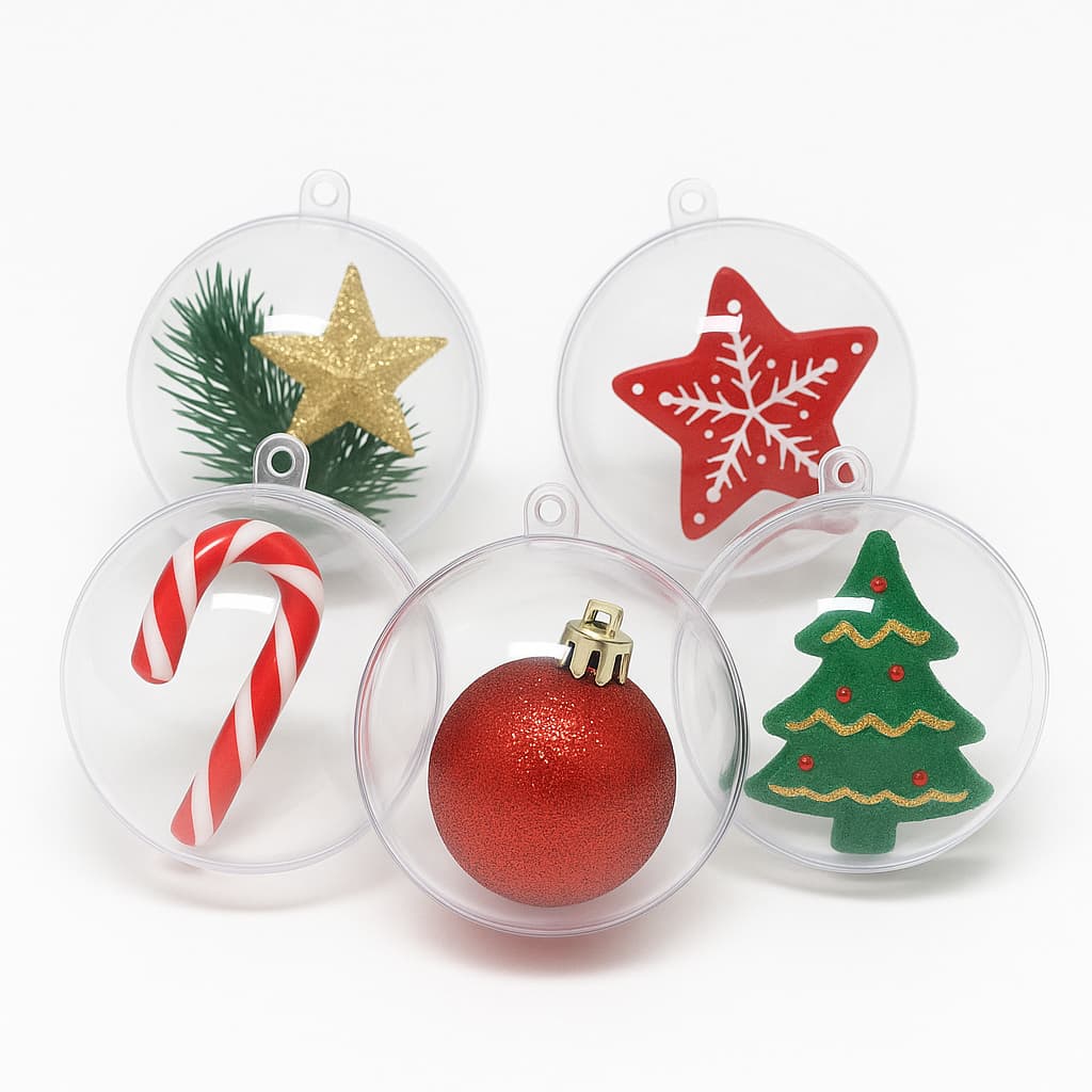 Kit 90 unidades- Bola Acrílica Transparente 6,5 cm para Festas e Eventos