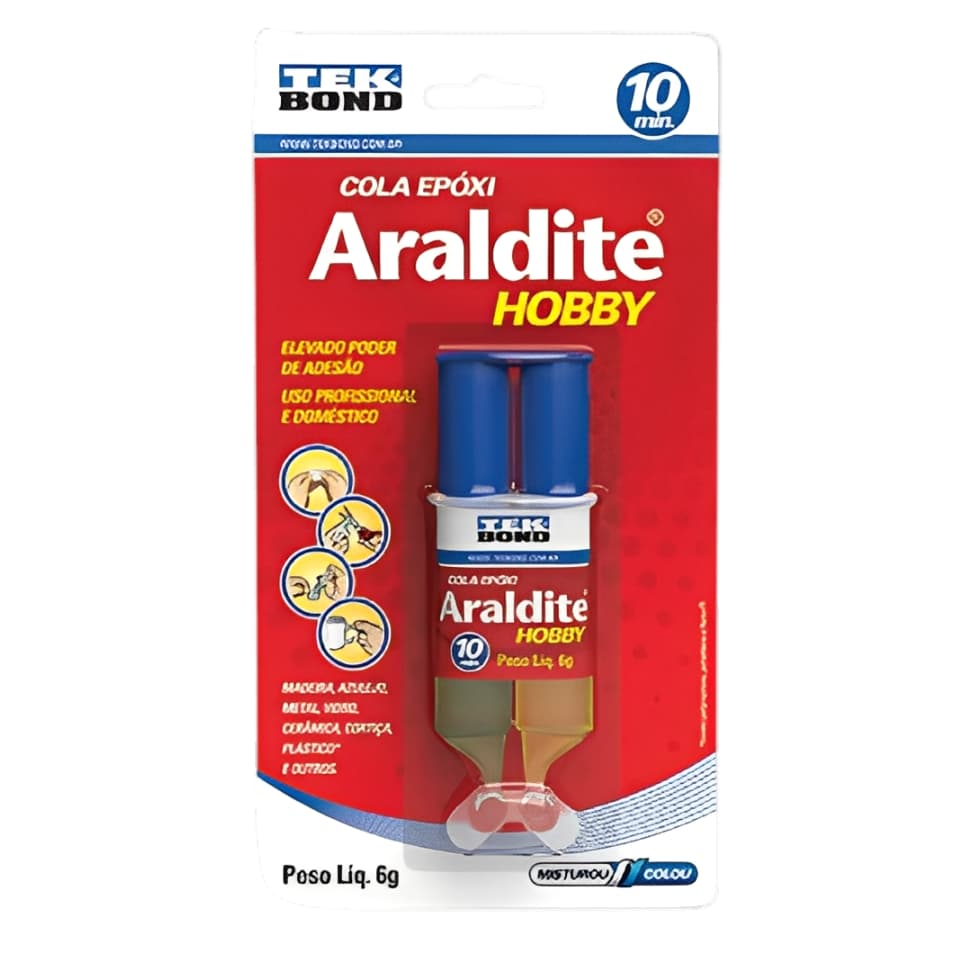 Adesivo Epoxi Araldite Hobby Duplo Componente Seringa Blister TEKBOND 6g
