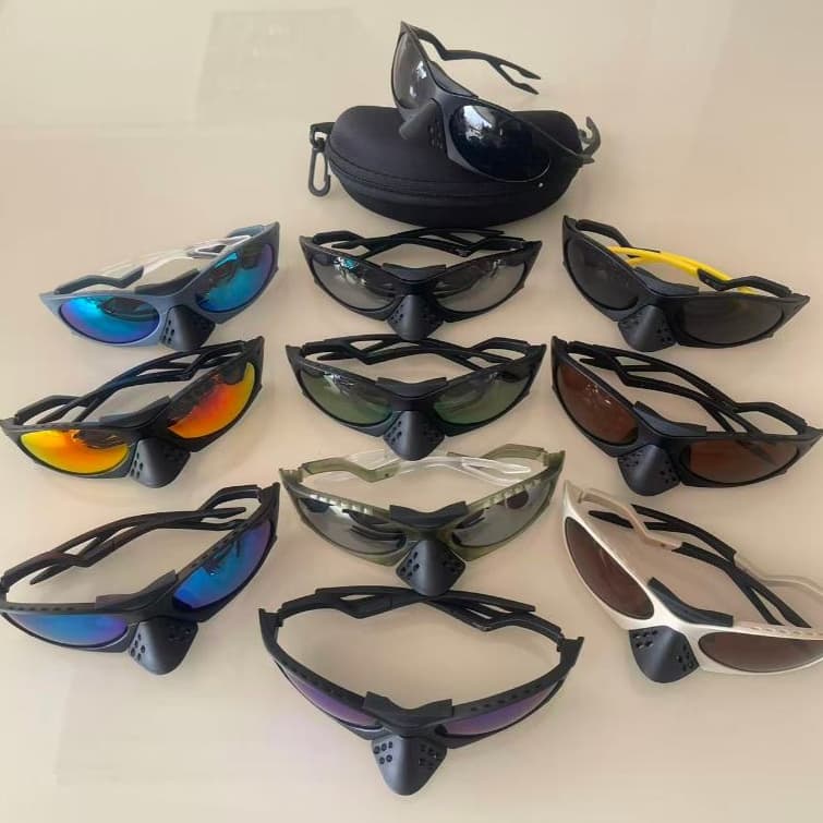 Óculos de Sol Tático Masculino UV400 com Máscara Removível – Estilo Militar para Moto e Esportes