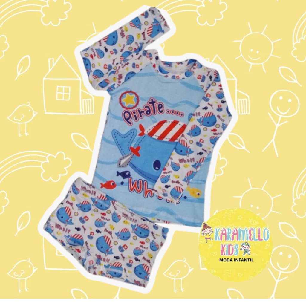 Camisa com proteção UV+sunga infantil Tamanho 1/2 ao 7/8  anos
