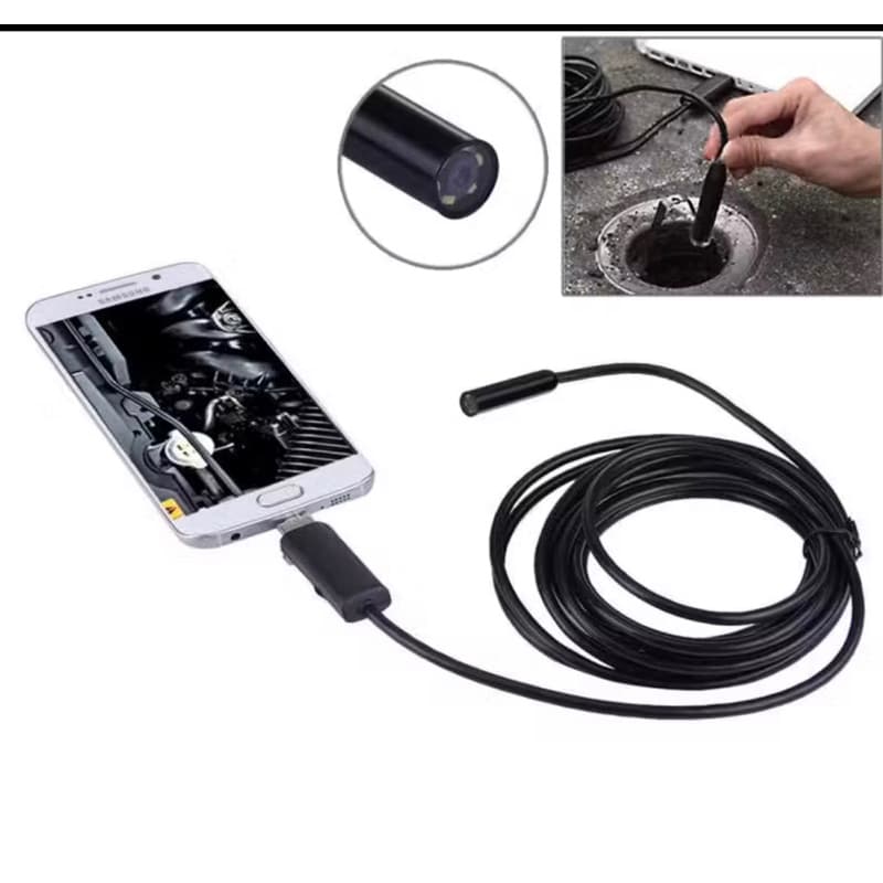 Câmera camera 2m endoscópica indoscopica flexível inspeção usb, 7mm, à prova dágua ip67,  sonda câmera boroscópica