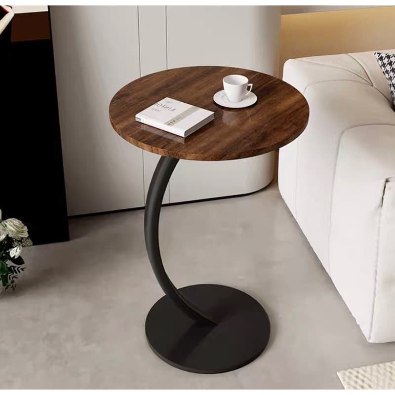 Mesa de Canto Decorativa Lateral Mesa de Apoio para Notebook Sofá Cama Mesa de Cabeceira Redonda