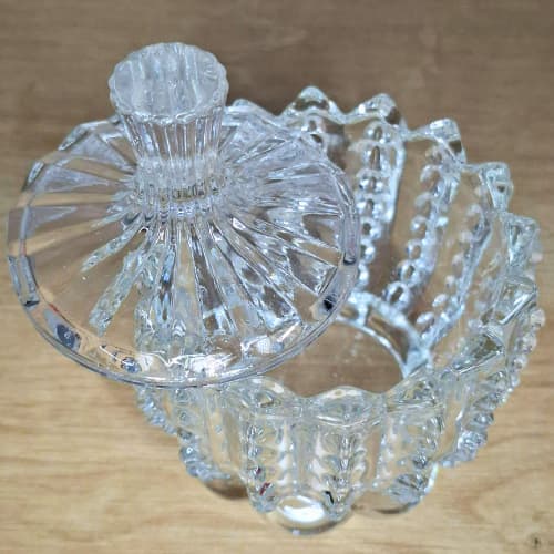 Bomboniere Potiche Baleiro de vidro com tampa Londres 10,5X8CM Bolinhas Balas