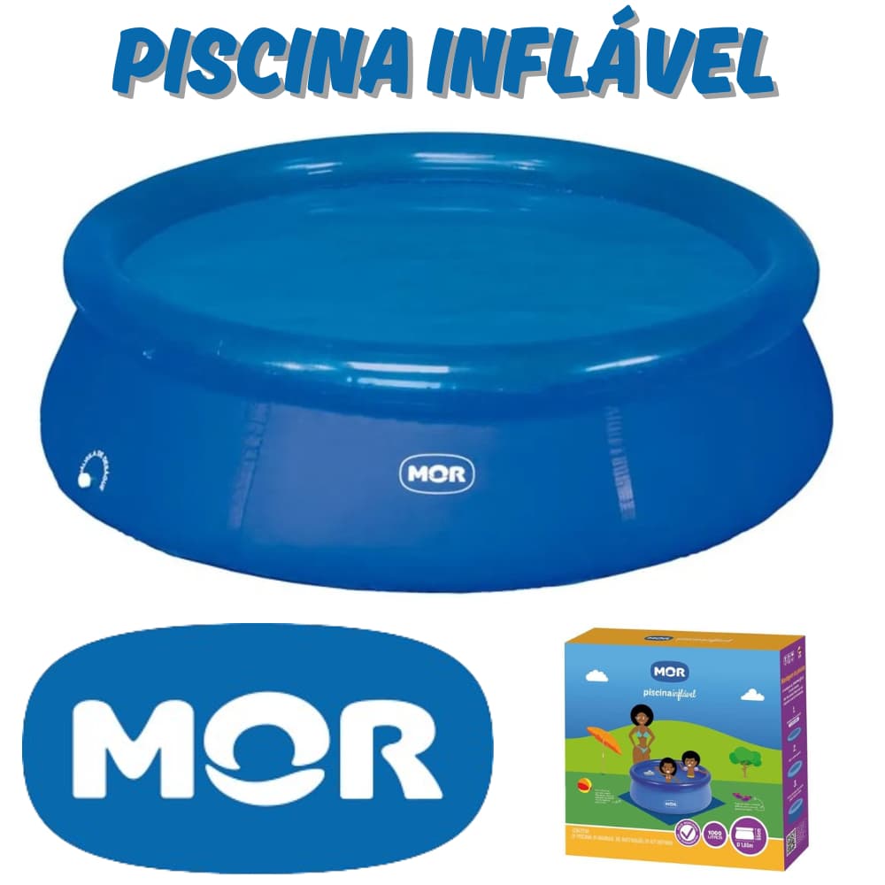Piscina Inflável MOR 1400 Litros - 1000 Litros Casa Verão Praia Crianças Infantil Festa Lazer
