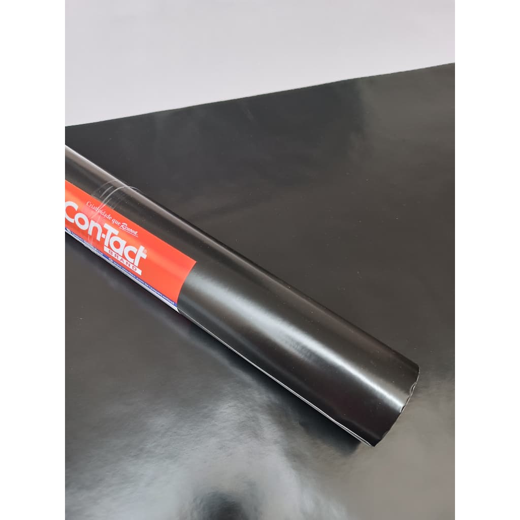Adesivo Lavável Papel Contact Preto Brilho para envelopamento 45cm de largura