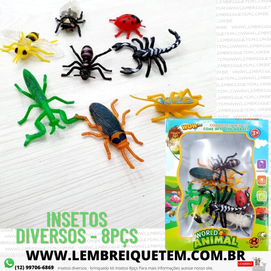 insetos diversos - brinquedo kit inseto Insetos De Brinquedo Susto Pegadinha Barata Escorpião Aranha