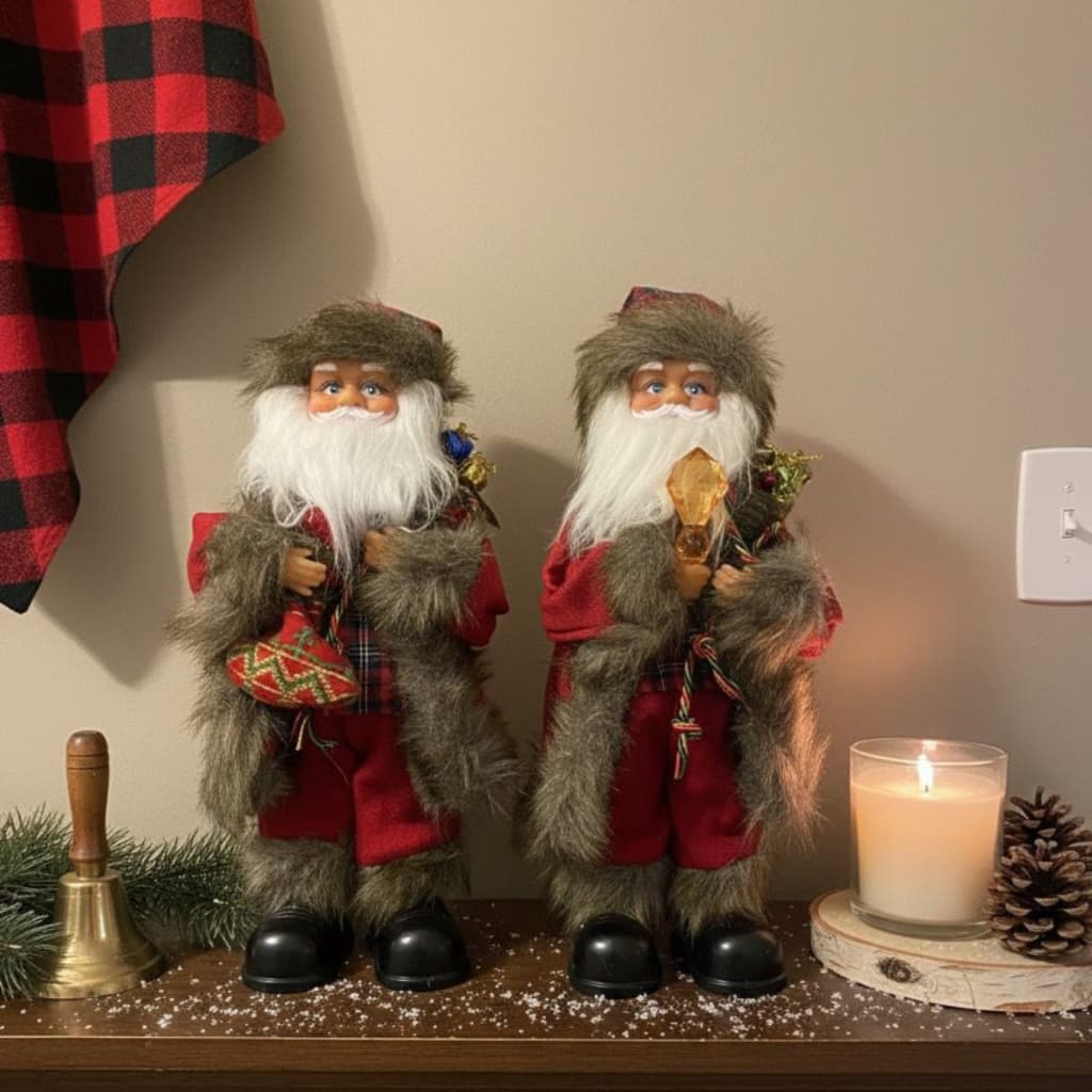 Papai Noel Com Música e Movimento Natal Decoração Natalina Enfeite Premium 30cm Luxuoso