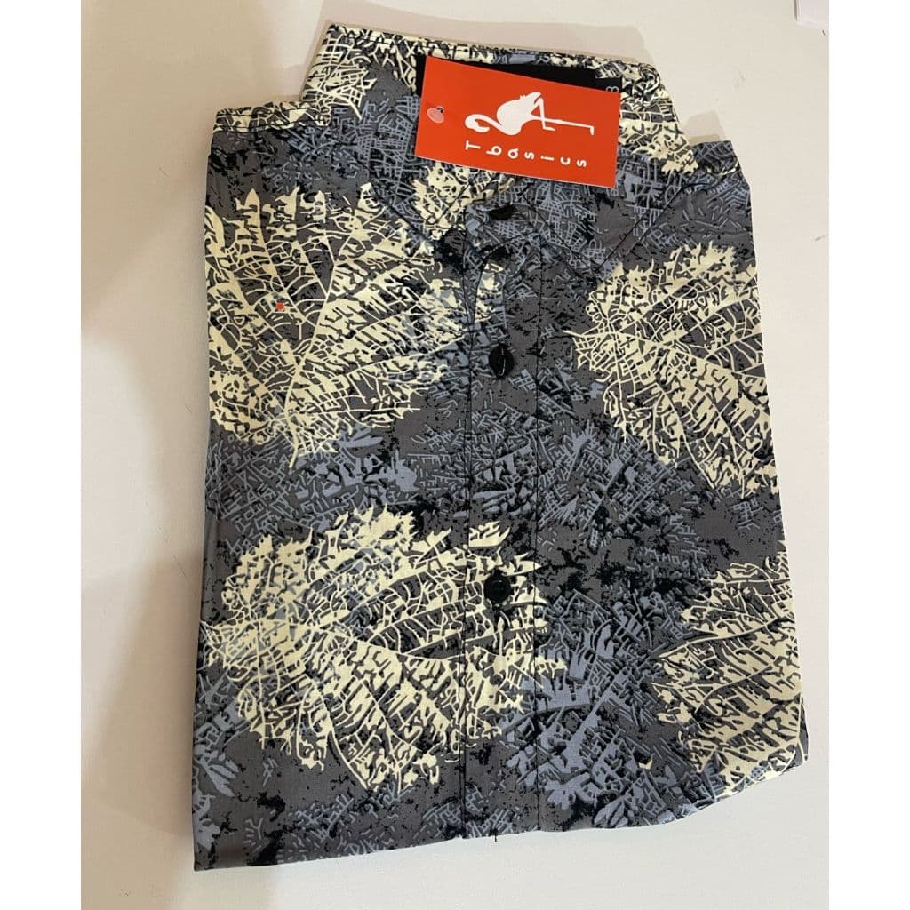 kit 5Camisa Social Masculino Infantil Estampada Floral Com Manga Curta Linha Premuim