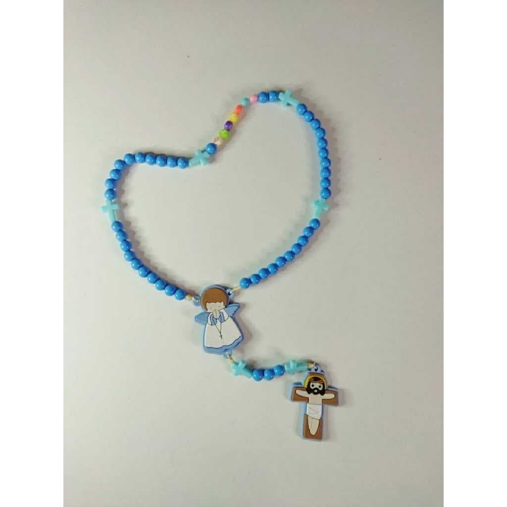 Terço/rosário Infantil azul com Nome lembrancinha, batizado, padrinho(a), eucaristia