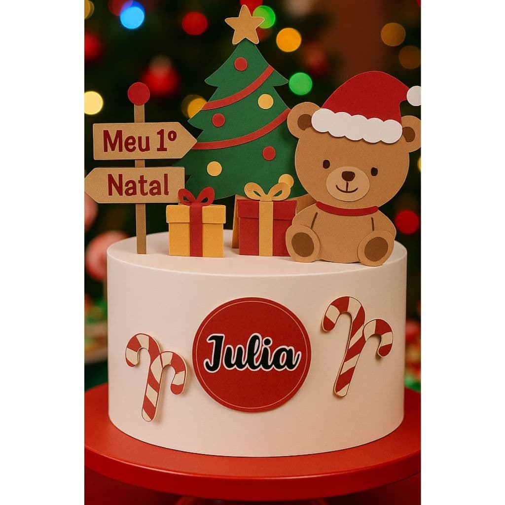 ENVIO RAPIDO - Topo de Bolo Meu 1º Natal | Topo Mesversario - Personalizado com nome e idade