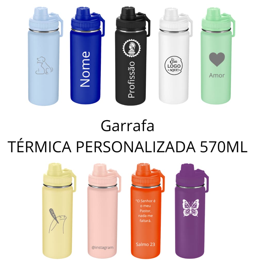 Garrafa TÉRMICA PERSONALIZADA 570ML, times nome presentes luxo famosa filho filha home office, Filho,Filha