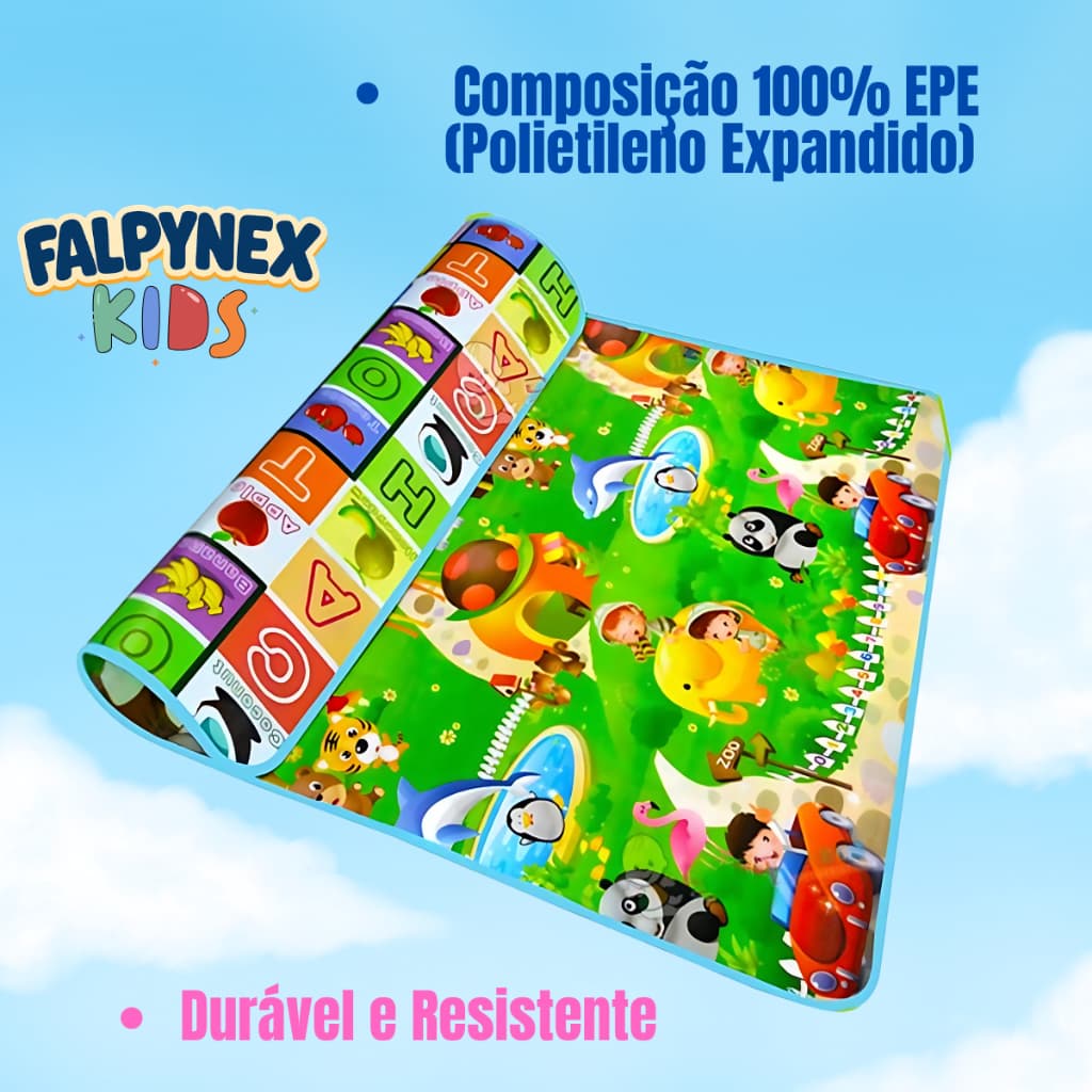 Tapetinho Tatame Infantil 180x120cm Bebê Dupla Face Emborrachado Atividades Educativo Crianças