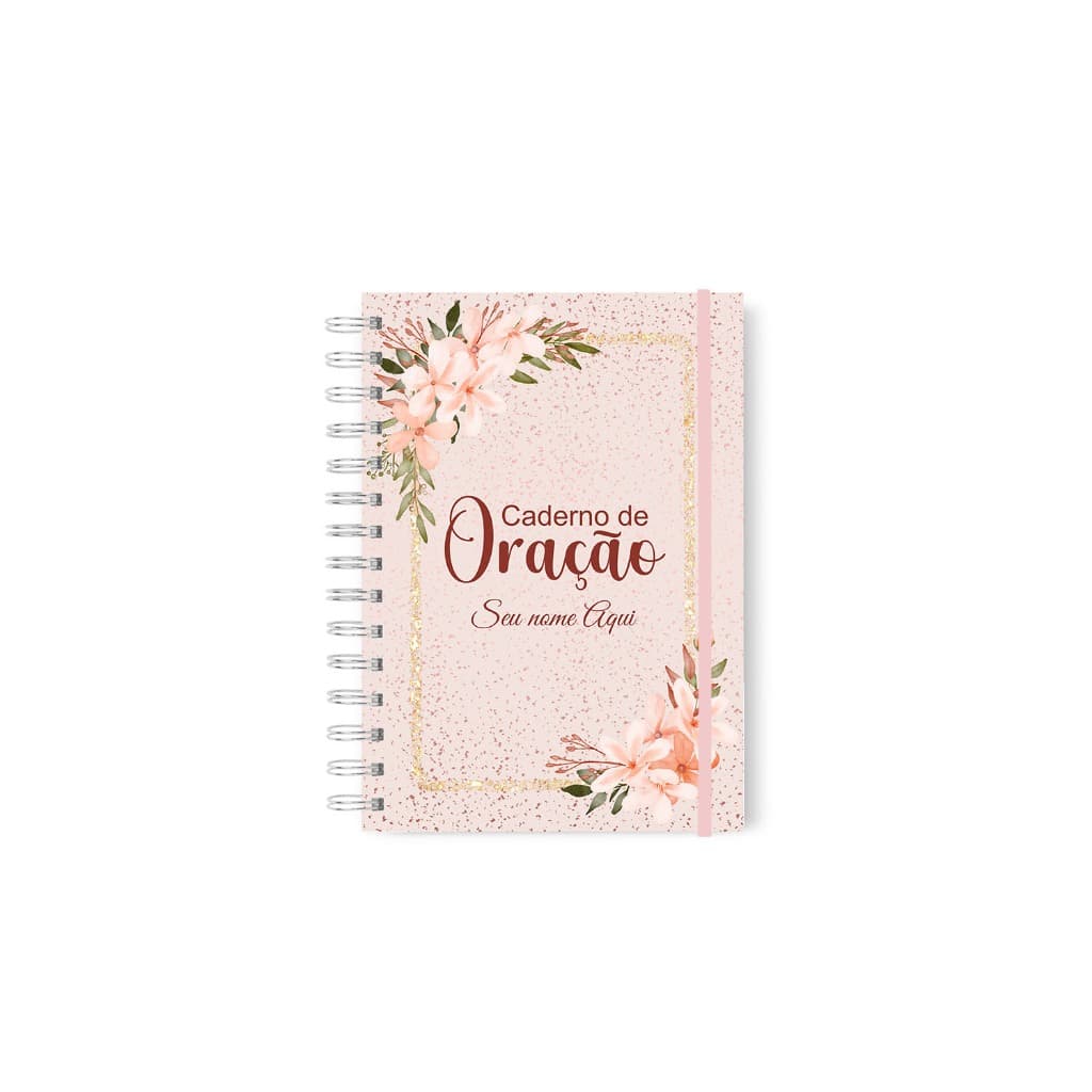 Caderno De Oração Floral Feminino Personalizado Com Nome