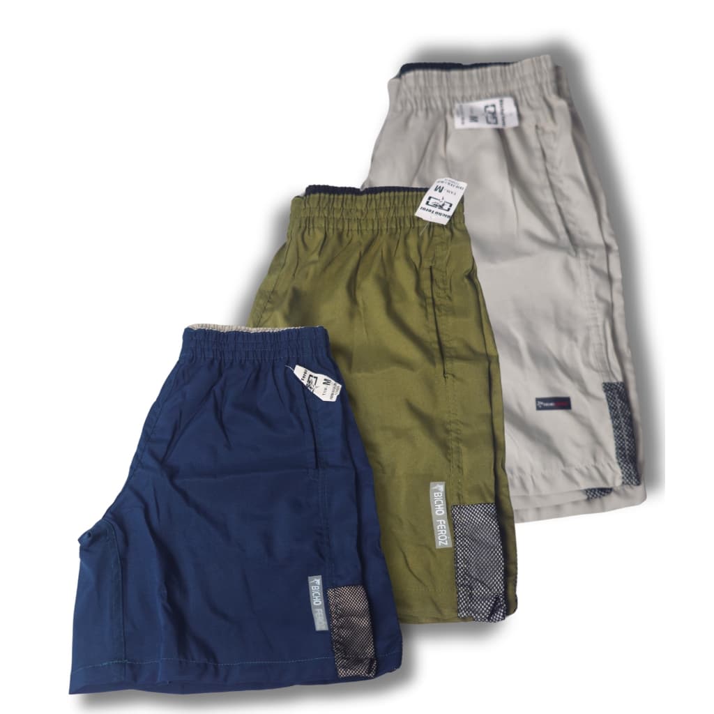 Kit 3 Short masculino com elastano estilo Mauricinho moda Praia