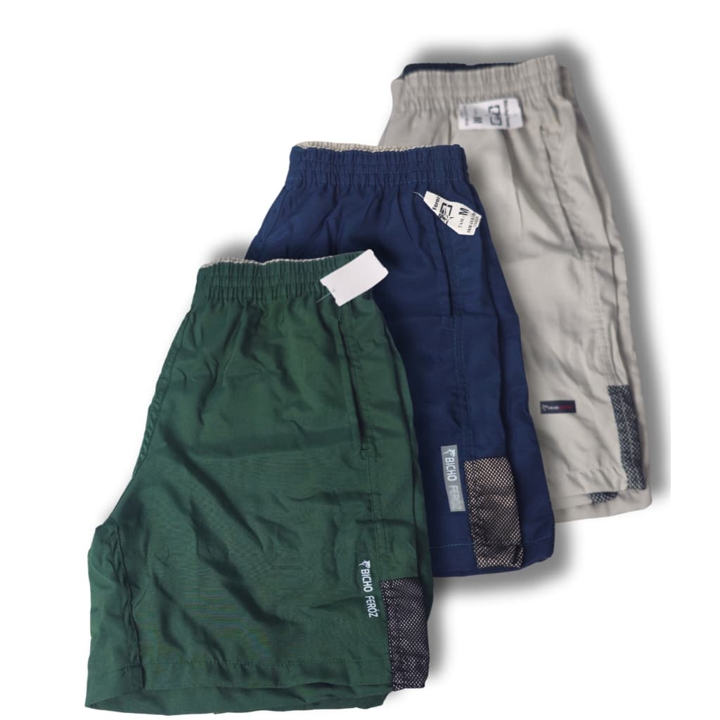 Kit 3 Short Slim Tectel com elastano com elastano