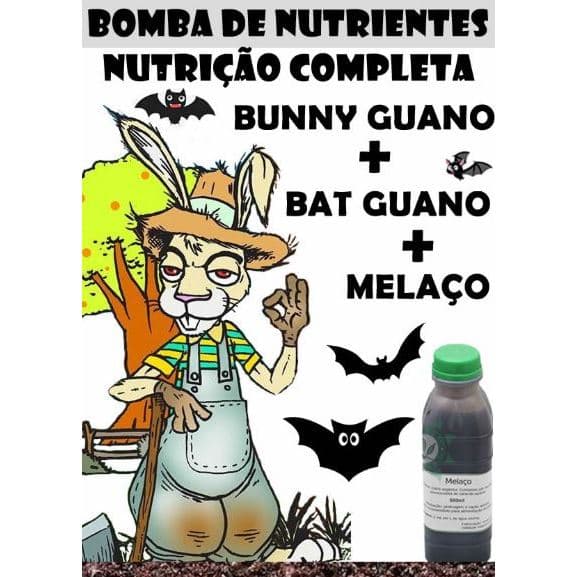 Kit Bomba de Nutrientes Fertilizante Melaço Bunny Guano Bat Guano Esterco Adubo para Crescimento Floração Planta Grow