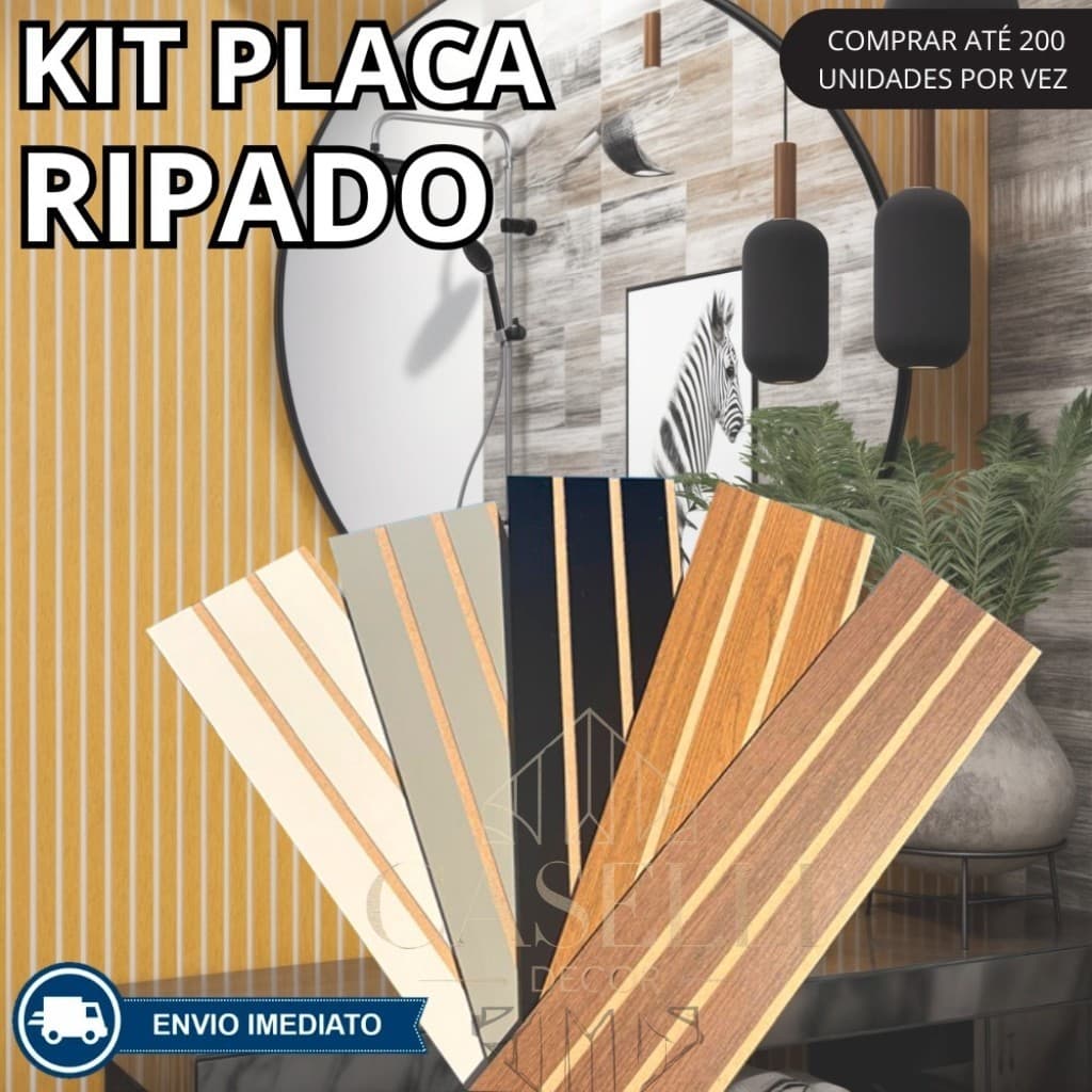 Placas Para Painel Ripado Decorativo MDF 45x11 De Alta Qualidade - ENVIO RÁPIDO