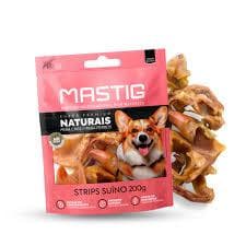 Petisco Mastigável Strip Suíno 200g Tiras Orelha Suína Petisco Natural Mastig