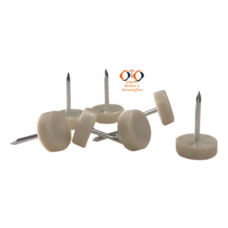 Sapata Plástica com Prego 14,3mm Preta ou Marfim (Kit com 500 unidades)