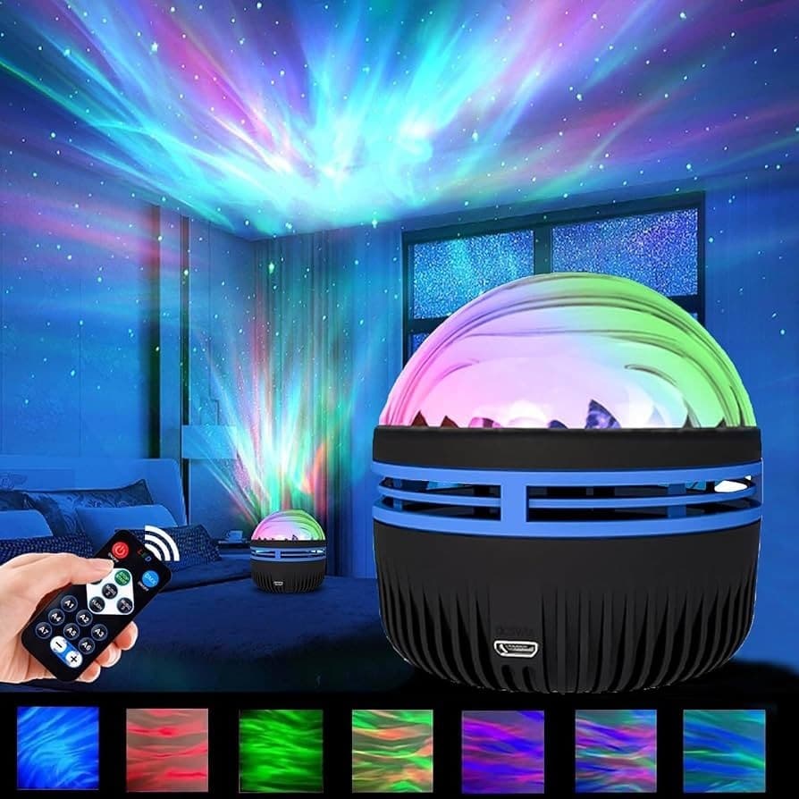 Projetor Globo de Led RGB com Controle Lâmpada Rotativa USB Decoração Presente Festas