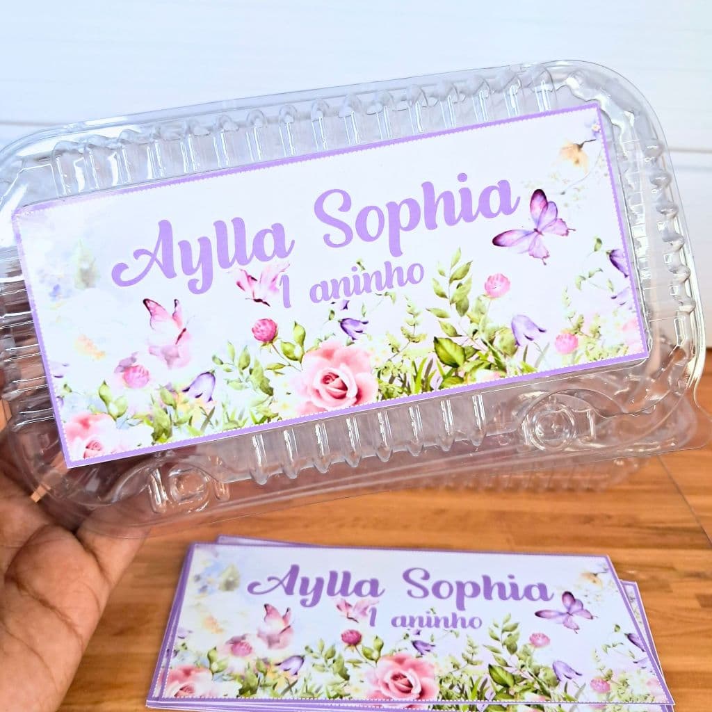 Adesivo Personalizado Jardim Encantado | Para Marmitinha Festa | Lembrancinha Aniversário Infantil