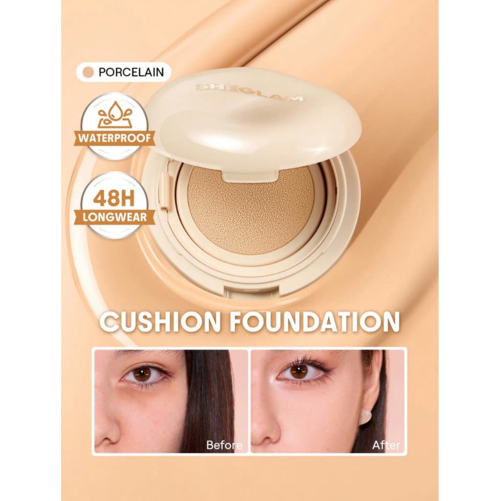 Base Cushion Cobertura Acabamento Natrural e Cobertura Leve - SHEGLAM