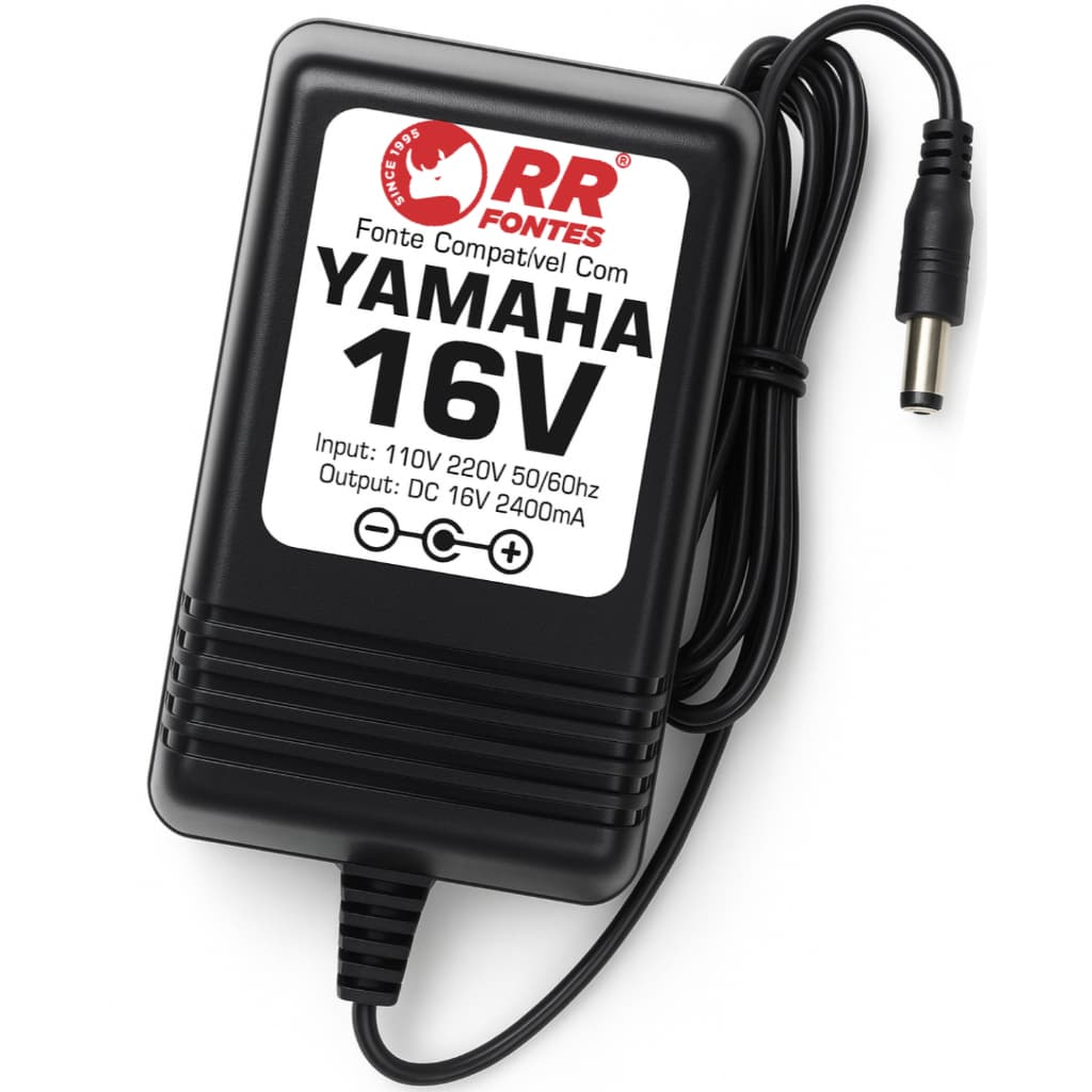 Fonte Dc 16v 2.4a Para Teclados Yamaha Pa-300 Psr-s550