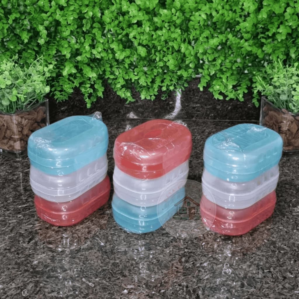 KIT c/ 3 SABONETEIRA DE PLASTICO CORES TRANSLUCIDAS VARIAVEIS