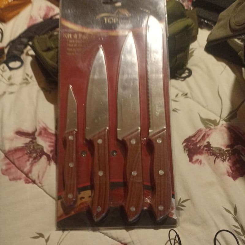 Jogo De 4 Facas Para Cozinha Em Aço