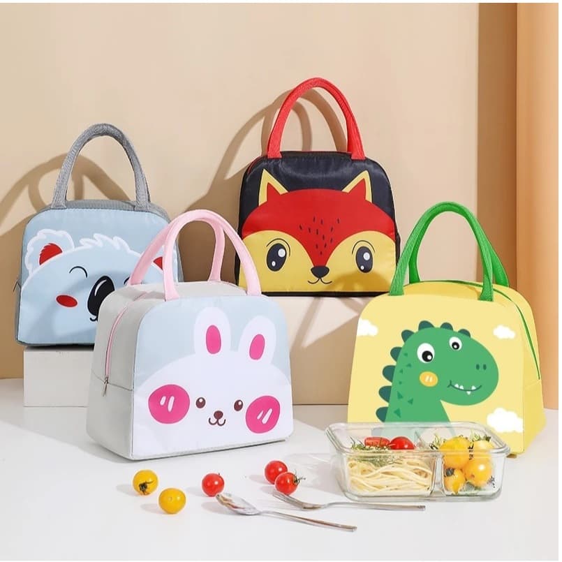 Bolsa Térmica Portátil Marmita Necessaire Lancheira Animais Fofos Com Isolamento Térmico Viagem