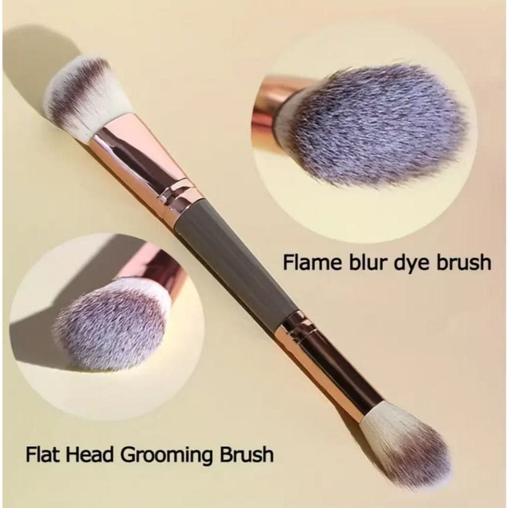 Pincel De Maquiagem Cor Champanhe Contorno De Ponta Dupla Blush Macio E Não Absorve Pó