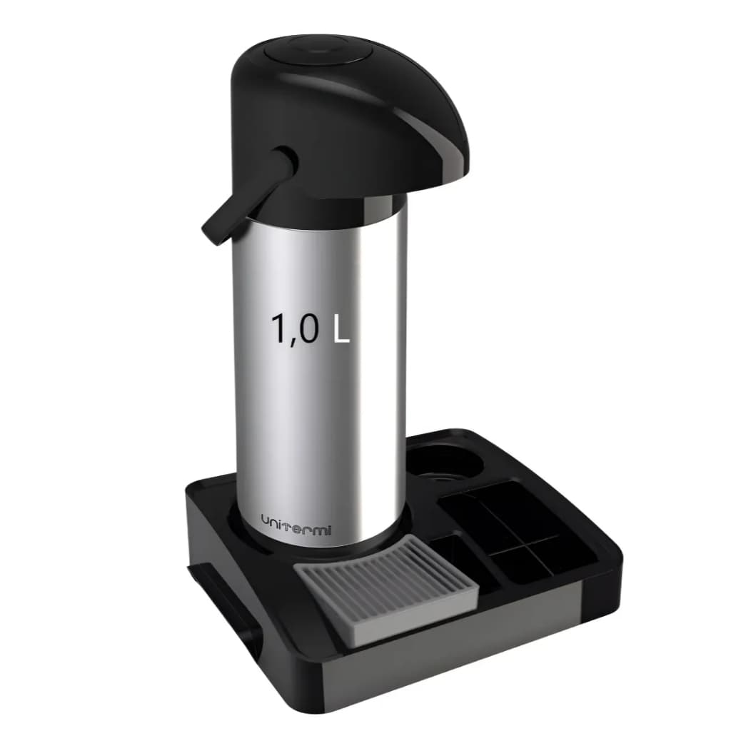 Kit Bandeja Organizadora Servere I + Garrafa Térmica Pressão 1L Verona Inox Unitermi
