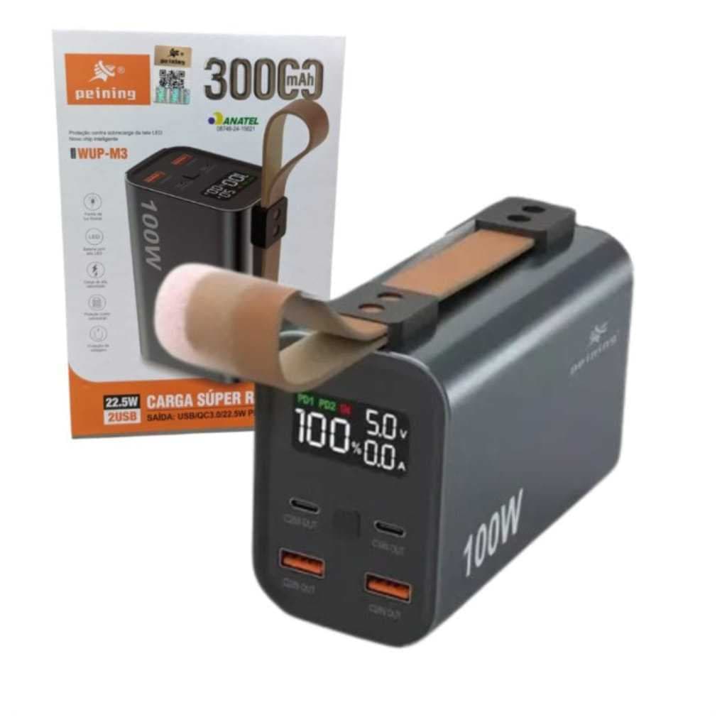 Power Bank Carregador 30000mah 100w para Starlink E Notebook Celular Tablets