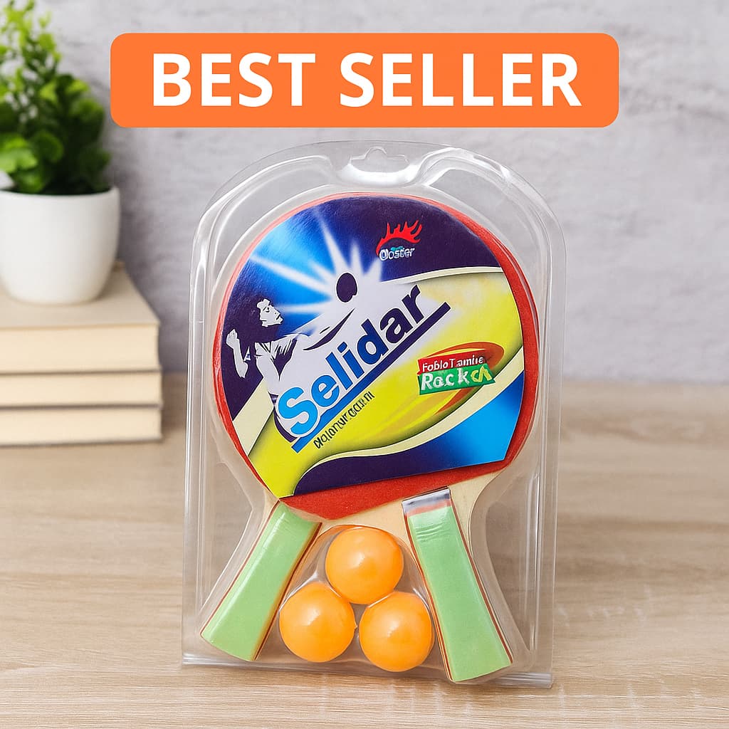 Kit Ping Pong Tênis De Mesa Com 2 Raquetes 3 Bolinhas Jogo Recreação Fitness