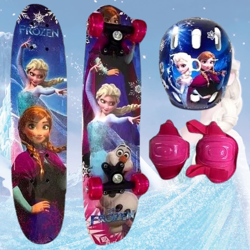 Skate Infantil Menina Frozen com Rodas de Led