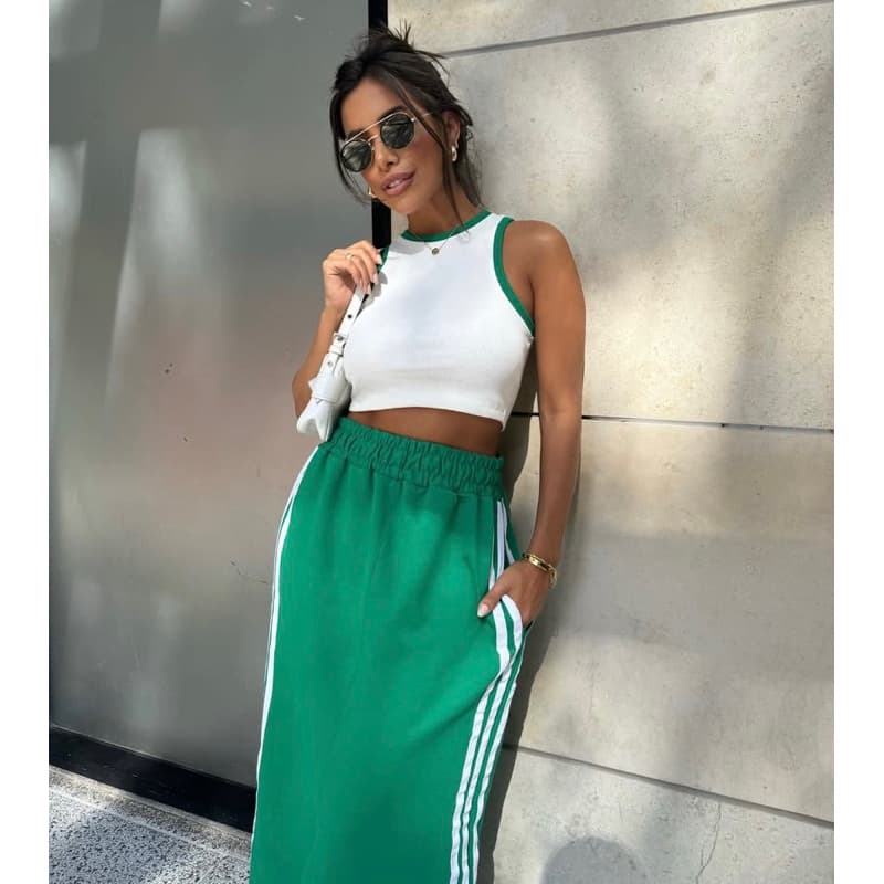 Cropped Dual Cor Feminino em Ribanna Canelada, Cropped Dual Cor